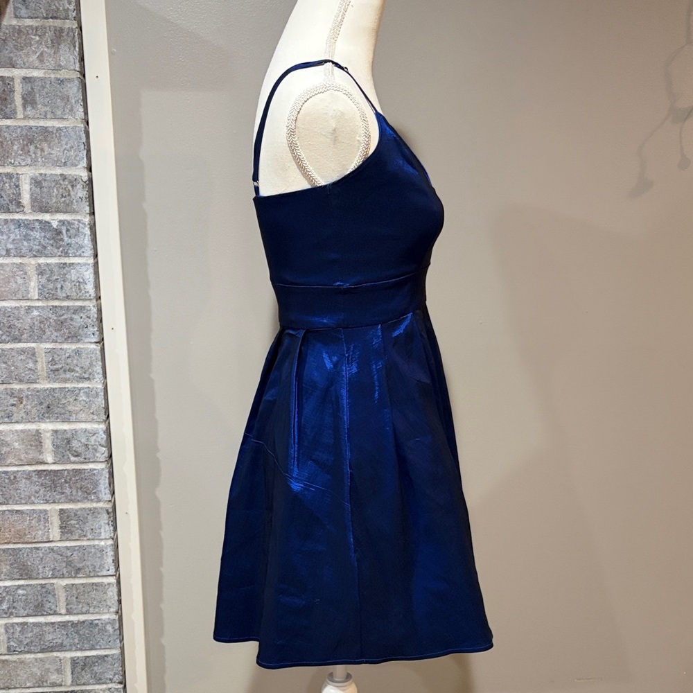 Lulu's Royal Blue Satin Mini Dress - Picture 2 of 4